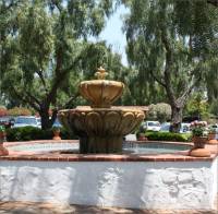 The San Diego Mission fountain in the central garden, San Diego, CA