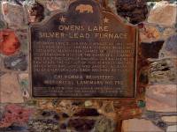 Plaque on the Swansea-Owens Lake Silver Led Furnace Monument, Inyo Co., CA