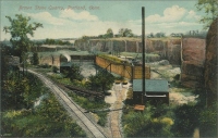 Brown Stone Quarry, Portland, Conn. (colorized postcard phtograph)