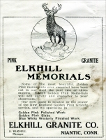 Elkhill Granite Company, Niantic, Connecticut – Elkhill Golden Pink Granite advertisement from “Granite Marble & Bronze,” July 1917, pp. 56