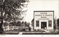 Golden Marble and Granite Works (postcard photograph, #518; C. O. Williams Photoette, Bloomington, Ill; early 1900s; unmailed)