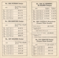 One of the pages of "Wholesale Price List, Berkeley Blue Memorials," 1952, Berkeley Granite Co., Elberton, Georgia