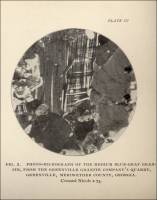 Photo-micrograph of the medium blue-gray granite, from the Greenville Granite Company&rsquo;s Quarry, Greenville, Meriwether County, Georgia (circa 1902)