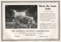 The Georgia Granite Corporation, Elberton Ga., Quarry Operators. Leading Wholesale Granite Manufacturers South, Elberton Blue Georgia Granite – “The Stone Eternal,” 1905 advertisment in the March 1906 issue of The Monumental News, pp. 156.