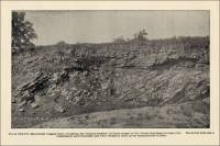 “Horizontal Coggan beds overlying the oblique-bedded LeClaire phase of the Gower limestone at Lime City." Iowa ca. 1906