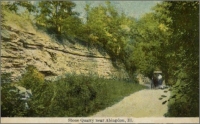 Stone Quarry near Abingdon, Illinois (colorized postcard photograph; early 1900s)