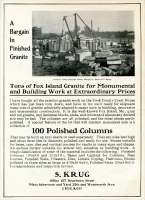S. Krug, Stone Dealer Advertisement, from The Monumental News, June 1906, pp. 439