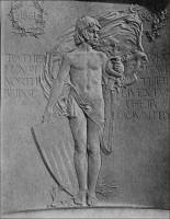 Panel with bas-relief at base of monument