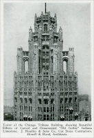 Tower of the Chicago Tribune Building, from “Selecting Stone for Monumental Buildings,” Stone, July 1925, pp. 413