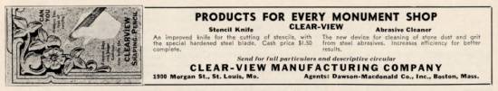 Clear-View Manufacturing Co., St. Louis, Missouri, June 1933 advertisement