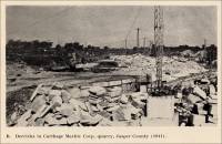 Plate VI - B. Derricks in Carthage Marble Corp. quarry, Jasper County, Missouri (circa 1946)