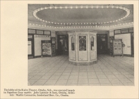The lobby of the Rialto Theater, Omaha, Nebraska, was executed largely in Napoleon Gray marble  (from "Napoleon Gray, An Adaptable Marble," 1926)