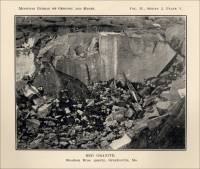 Plate V. Red Granite. Sheahan Bros. quarry, Graniteville, Missouri (circa 1904)