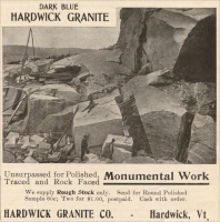 Hardwick Granite Company &ndash; Dark Blue Hardwick Granite Quarry, Hardwick, Vermont,Advertisement from &ldquo;The Monumental News,&rdquo; Aug. 1905, pp. 569