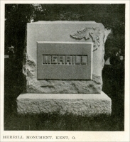 “Merrill Monument, Kent, Ohio.” from The Monumental News, Vol. XVIII, No. 2, February 1906, pp. 158