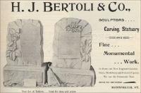 H. J. Bertoli & Co., Sculptors, Montpelier, Vermont, advertisment (1895)